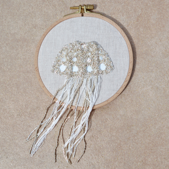 méduse tambour broderie